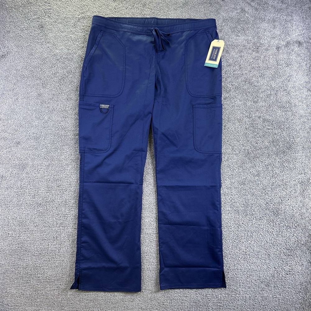 Cherokee Workwear Revolution Scrub Pants Navy WW120 Modern Classic Large NWT